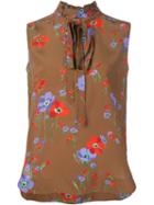 No21 Floral Print Blouse, Women's, Size: 42, Brown, Silk