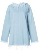 Marques'almeida - Frayed Edge Denim Sweater - Women - Cotton - S, Blue, Cotton