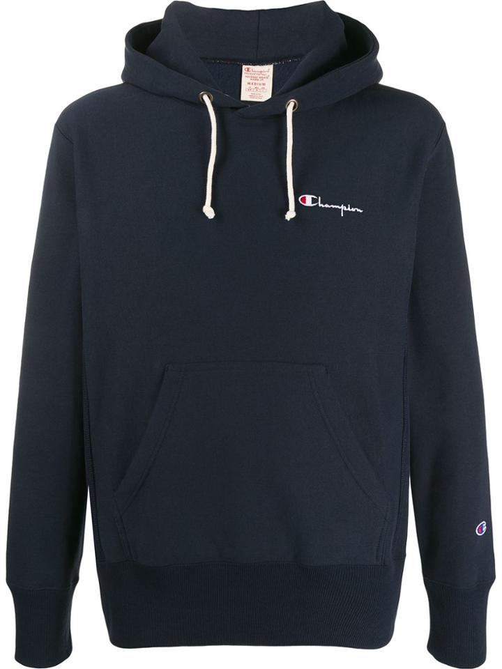 Champion Relaxed-fit Logo Embroidery Hoodie - Blue