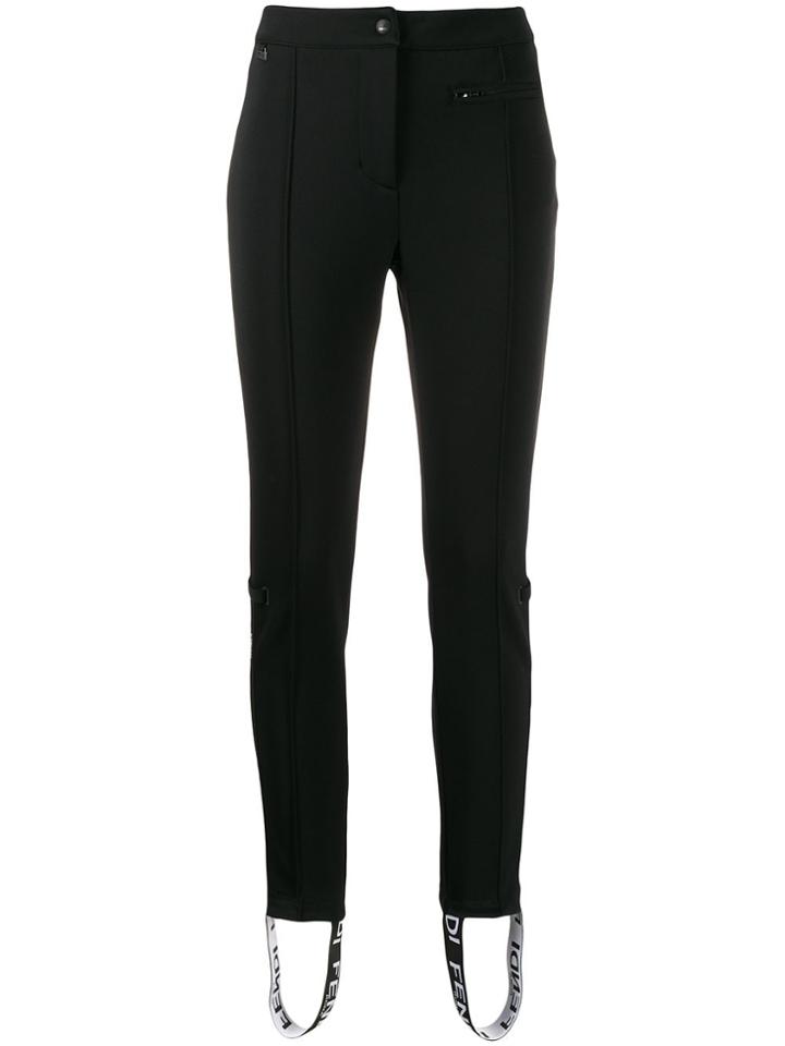 Fendi Elastic Strap Feet Leggings - Black