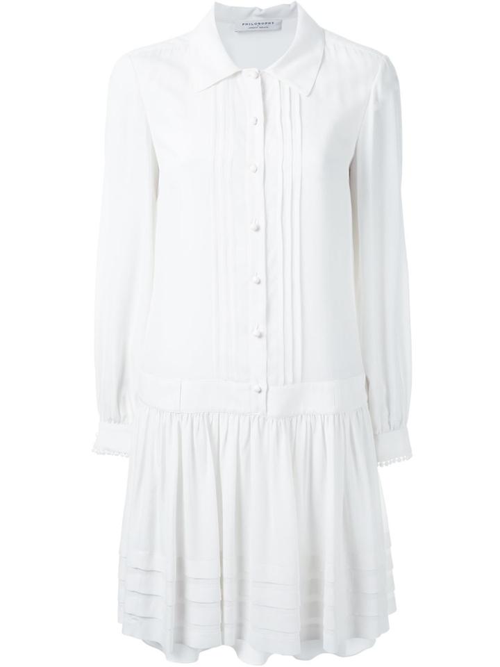 Philosophy Di Lorenzo Serafini Pleated Shirt Dress - White