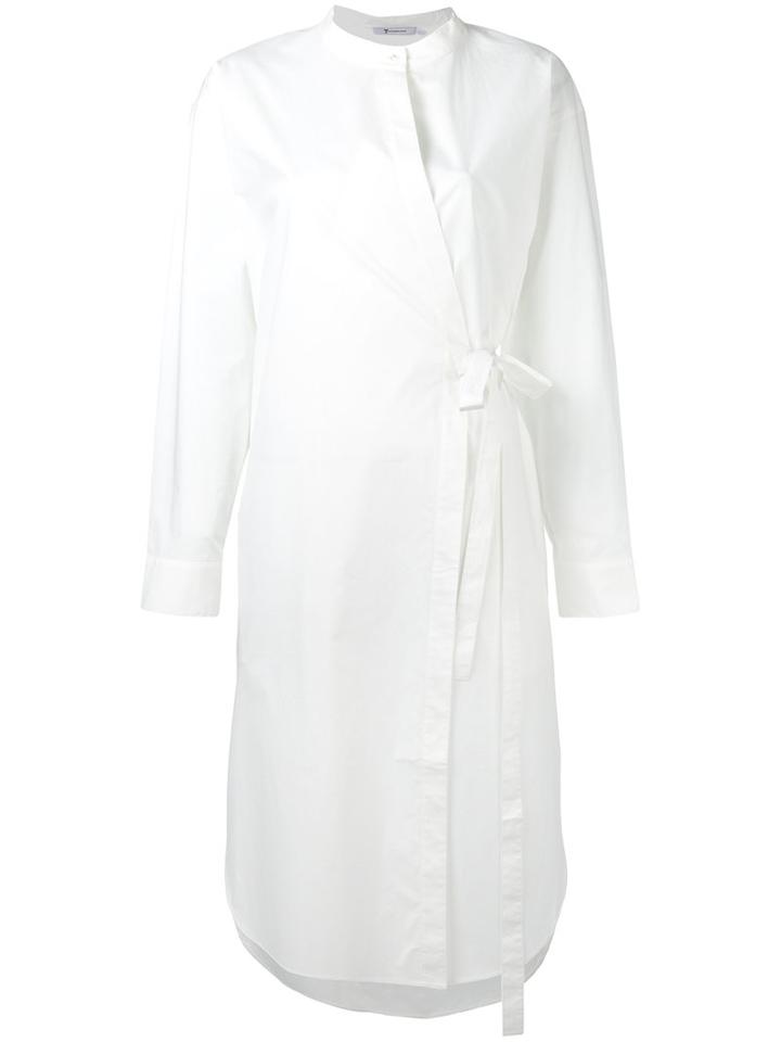 T By Alexander Wang - Asymmetric Wrap Dress - Women - Cotton - 6, Women's, White, Cotton