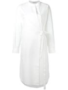 T By Alexander Wang - Asymmetric Wrap Dress - Women - Cotton - 6, Women's, White, Cotton