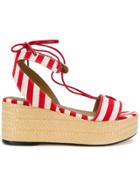 Sonia Rykiel Striped Platform Sandals - Red