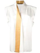 Haider Ackermann Sleeveless Blouse With Contrast Shawl Collar - White