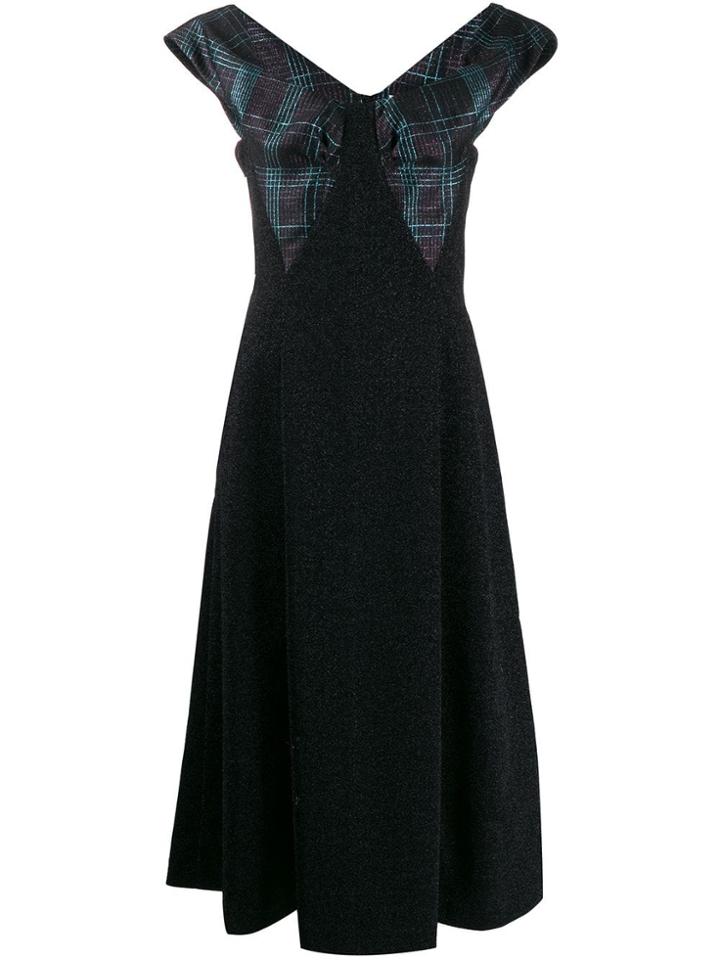 Marco De Vincenzo Checked Panel Dress - Black