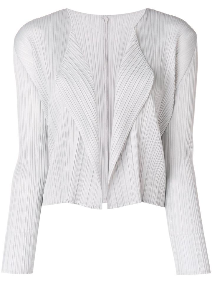 Pleats Please By Issey Miyake Short Pleated Jacket - Grey