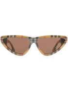 Burberry Vintage Check Triangular Frame Sunglasses - Yellow