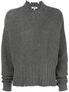 Msgm High Neck Knit Sweater - Grey