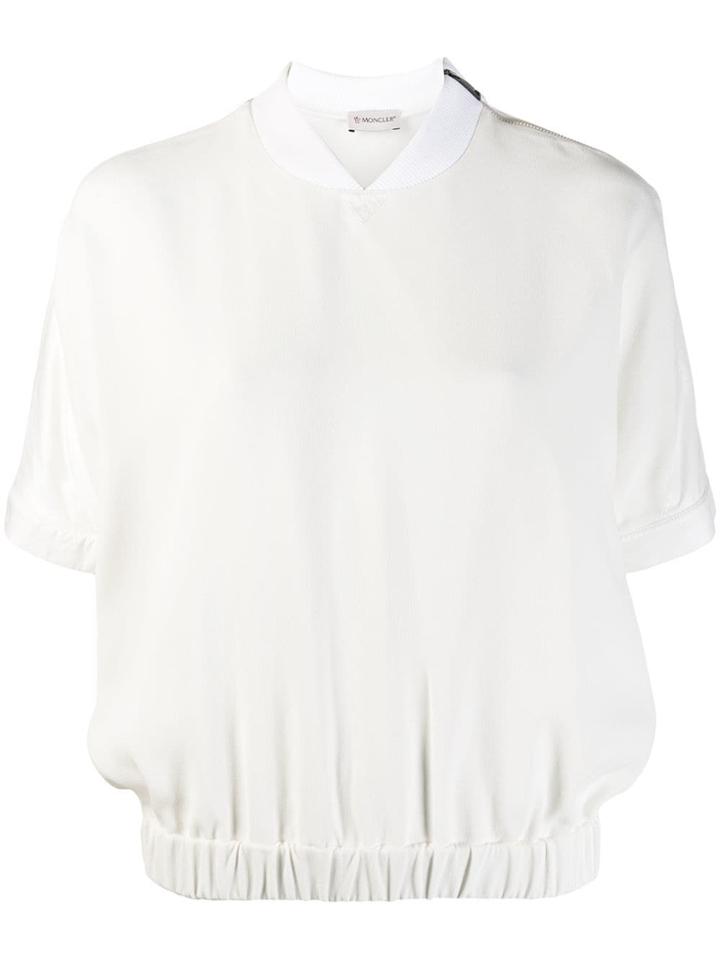 Moncler Ribbed Collar Top - White