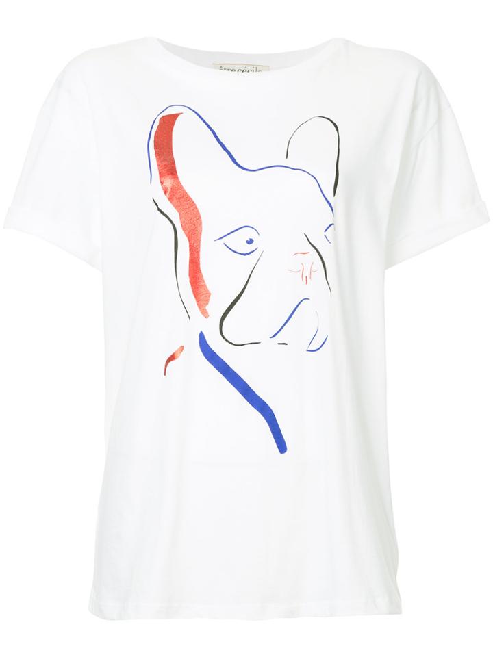 Être Cécile Dog Print Oversized T-shirt - White