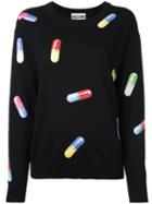 Moschino Pill Print Jumper, Women's, Size: Xxs, Black, Virgin Wool