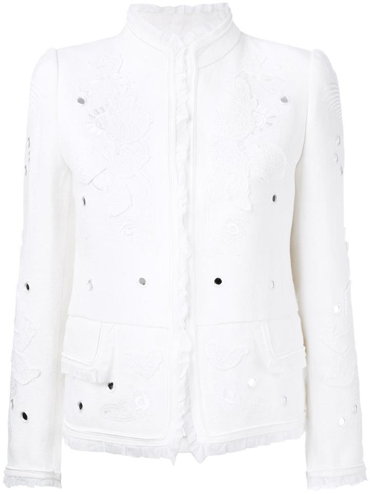 Roberto Cavalli - Embellished Jacket - Women - Cotton/viscose - 42, White, Cotton/viscose