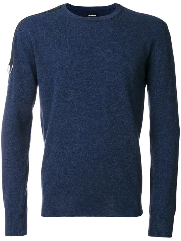 Les Hommes Knit Shoulder Strap Top - Blue