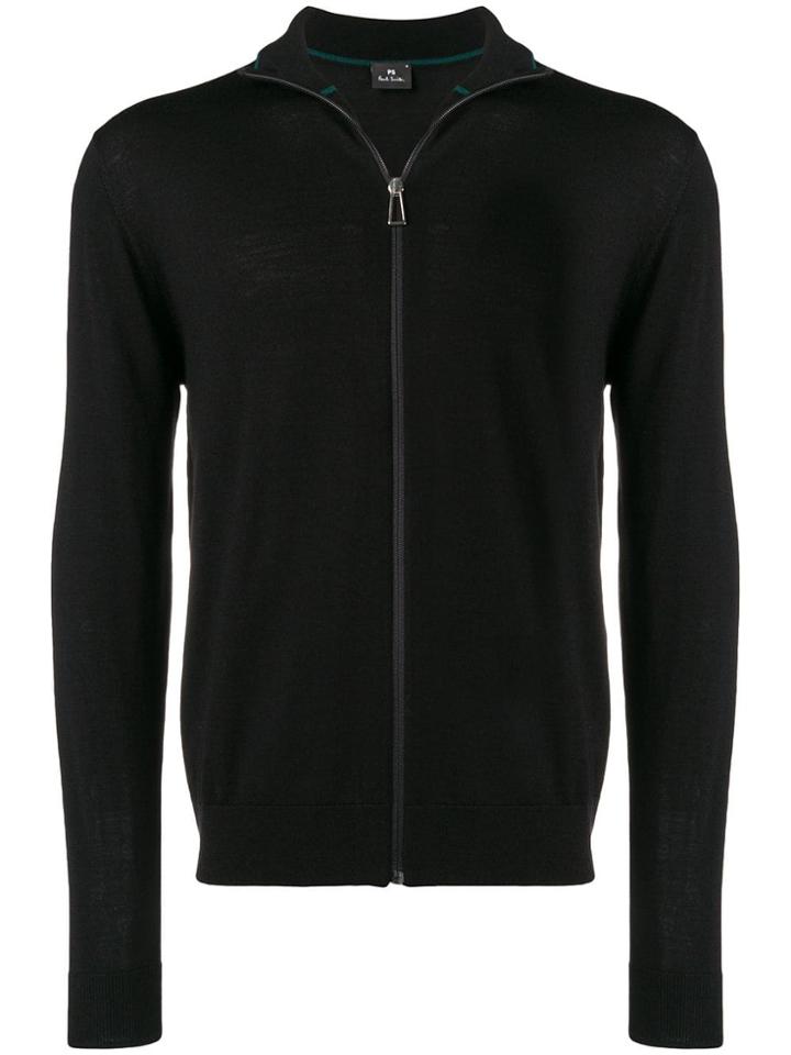 Ps By Paul Smith Slim Zipped Cardigan - Black