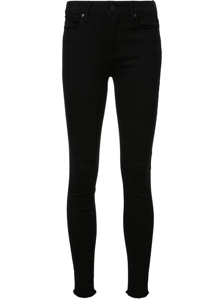 Rta Raw Hem Skinny Jeans, Women's, Size: 27, Black, Cotton/elastodiene/spandex/elastane