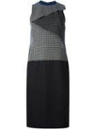 Carven Sleeveless Checked Dress, Women's, Size: 36, Black, Cotton/polyamide