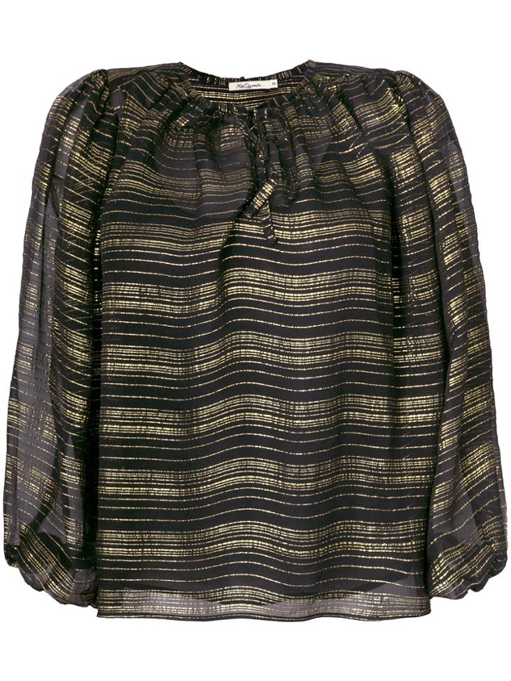 Mes Demoiselles Metallic Stripe Blouse - Black