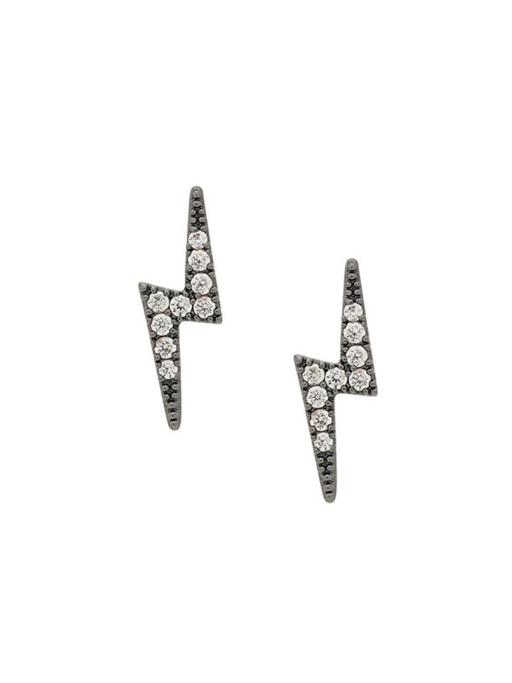 Federica Tosi Lightening Bolt Earrings - Metallic