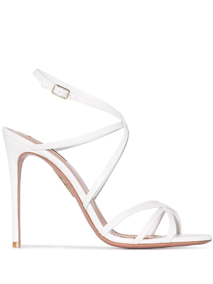 Aquazzura White Gin Strappy Sandal 105