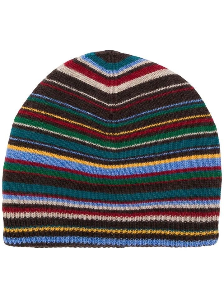 Paul Smith Striped Knit Hat - Neutrals