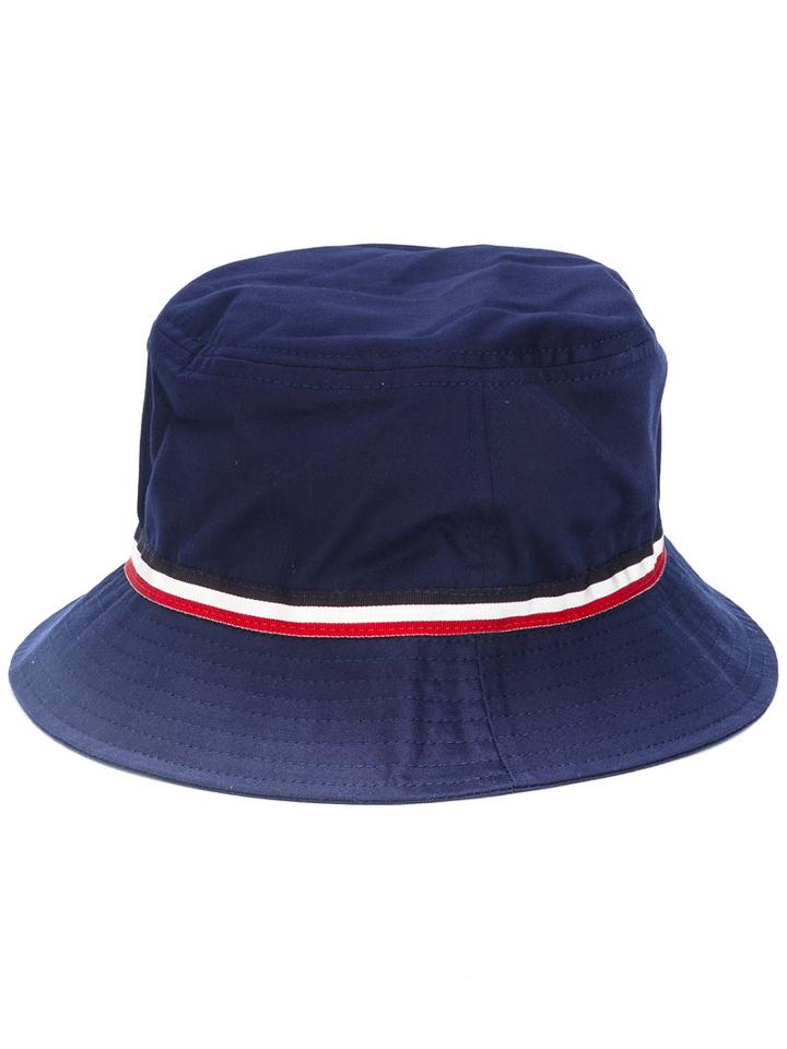 Moncler Striped Trim Hat, Men's, Size: Large, Blue, Cotton