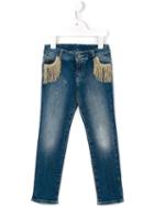 Douuod Kids Fringed Pocket Slim Jeans, Girl's, Size: 12 Yrs, Blue