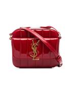 Saint Laurent Pillarbox Red Vicky Quilted Patent Leather Camera Bag