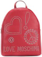 Love Moschino Stud And Eyelet Backpack - Red