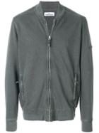 Stone Island Zipped Knitted Bomber Jacket - Grey