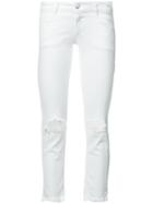 Closed - Distressed Cropped Jeans - Women - Cotton/spandex/elastane - 26, White, Cotton/spandex/elastane