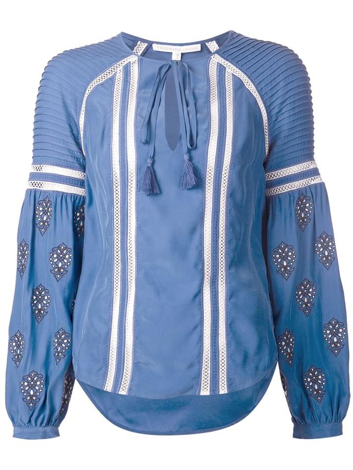 Veronica Beard Embroidered Tunic Blouse