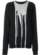 Rick Owens Drkshdw Drip Effect Sweatshirt, Women's, Size: Large, Black, Cotton