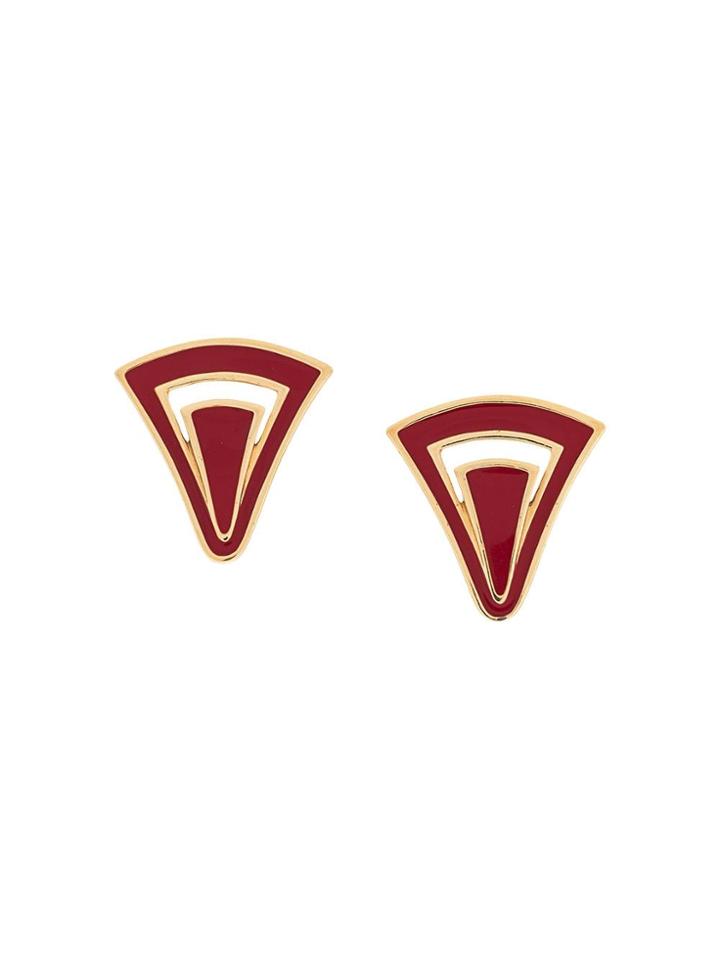 Susan Caplan Vintage '1980s Monet Clip-on Earrings - Red
