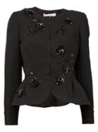 Oscar De La Renta Embellished Peplum Jacket