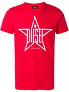 Diesel Star Print T-shirt - Red