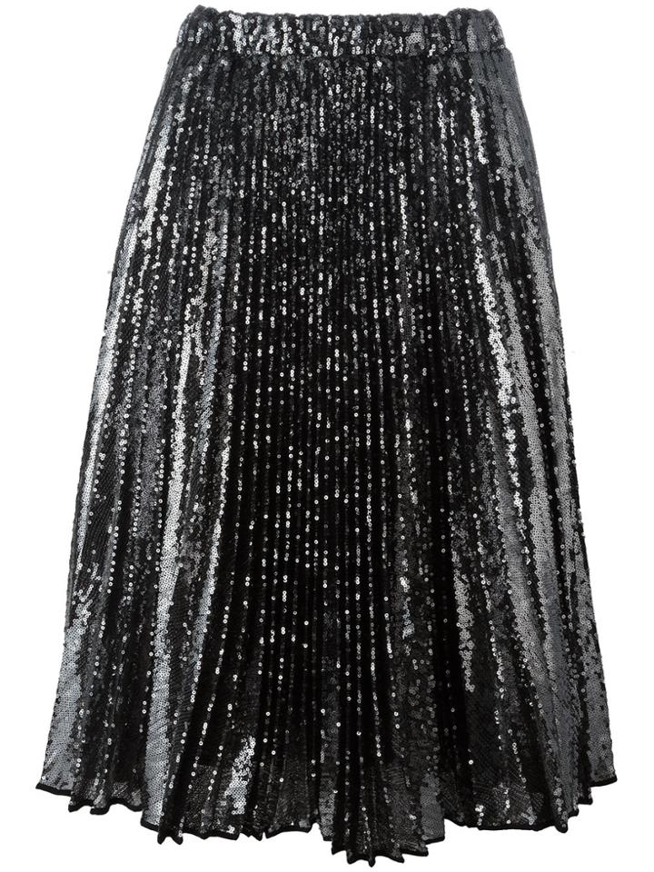 No21 Pleated Midi Skirt - Metallic