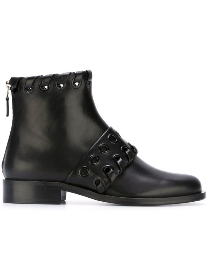 Fendi Macro-weave Ankle Boots