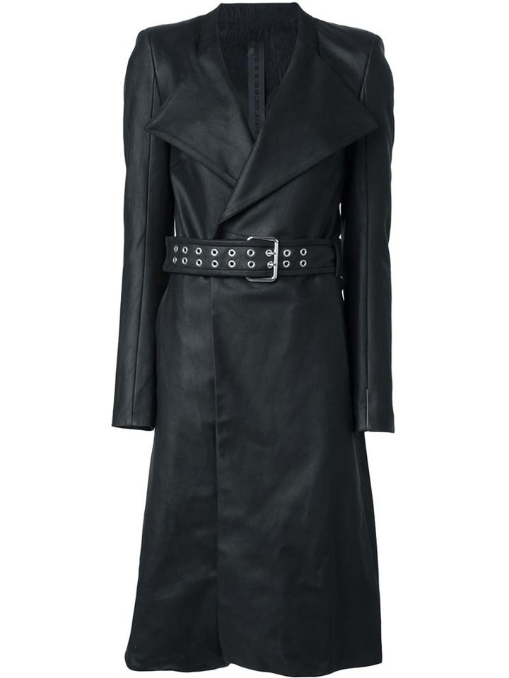 Gareth Pugh Belted Trench Coat, Women's, Size: 40, Black, Lamb Skin