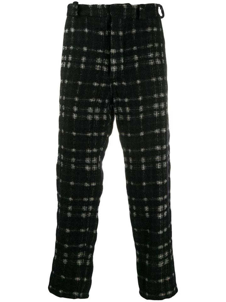 Ann Demeulemeester Check Print Trousers - Black