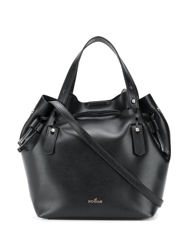 Hogan Drawstring Tote Bag - Black