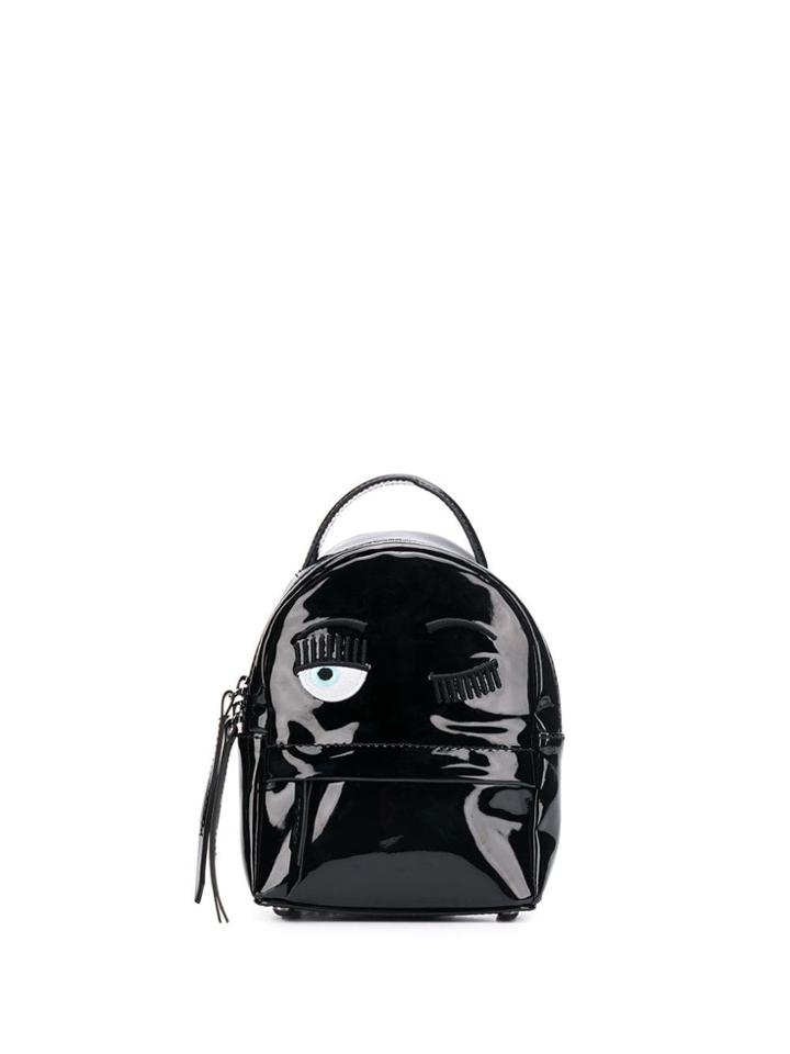 Chiara Ferragni Flirting Embroidery Backpack - Black