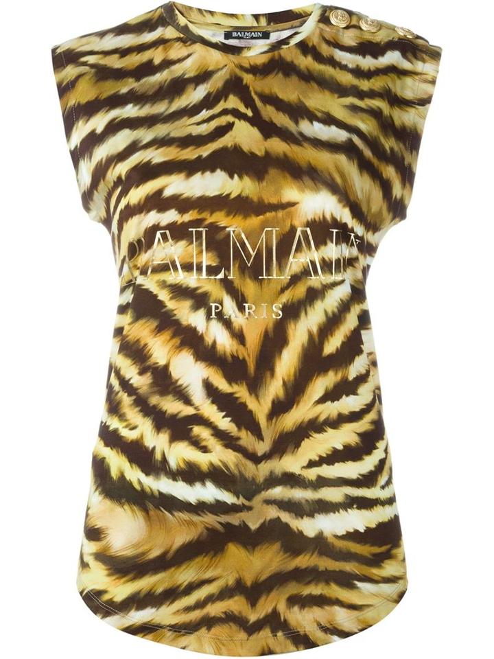 Balmain Tiger Print Tank Top