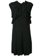 Marni - Sleeveless Ruffled Dress - Women - Silk/acetate - 44, Black, Silk/acetate