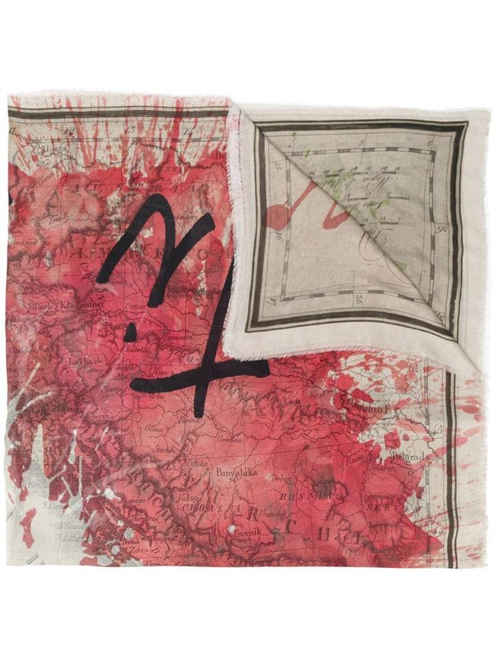 Faliero Sarti World Map Scarf - Grey