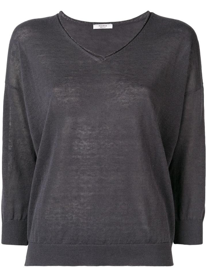 Peserico V-neck Jumper - Grey