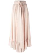See By Chloé Ruffle Hem Maxi Skirt, Women's, Size: 38, Pink/purple, Viscose/wool