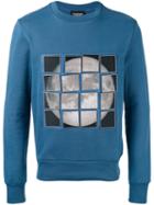 Christopher Raeburn Stick-on Moon Patch Sweatshirt, Men's, Size: Small, Blue, Cotton/polyamide