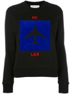 Être Cécile Aeroplane Print Sweatshirt, Women's, Size: Medium, Black, Cotton