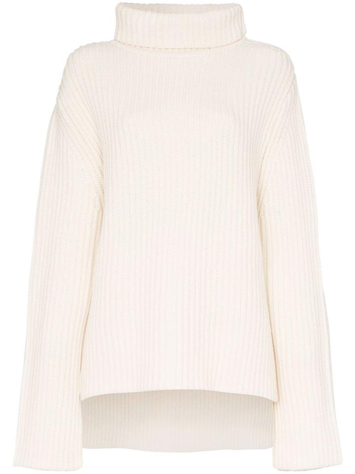 Joseph Ribbed Turtleneck Jumper - White